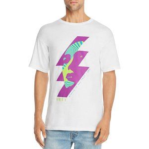 NEW Obey Static Future White Graphic T-shirt